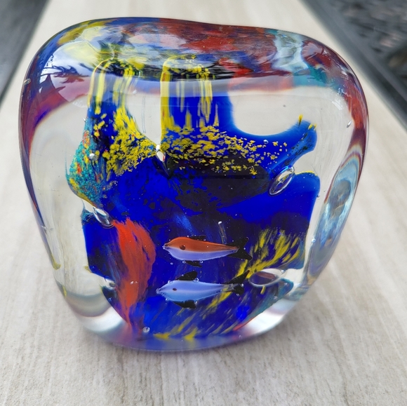 MURANO FISH AQUARIUM PAPERWEIGHT - Picture 2 of 7